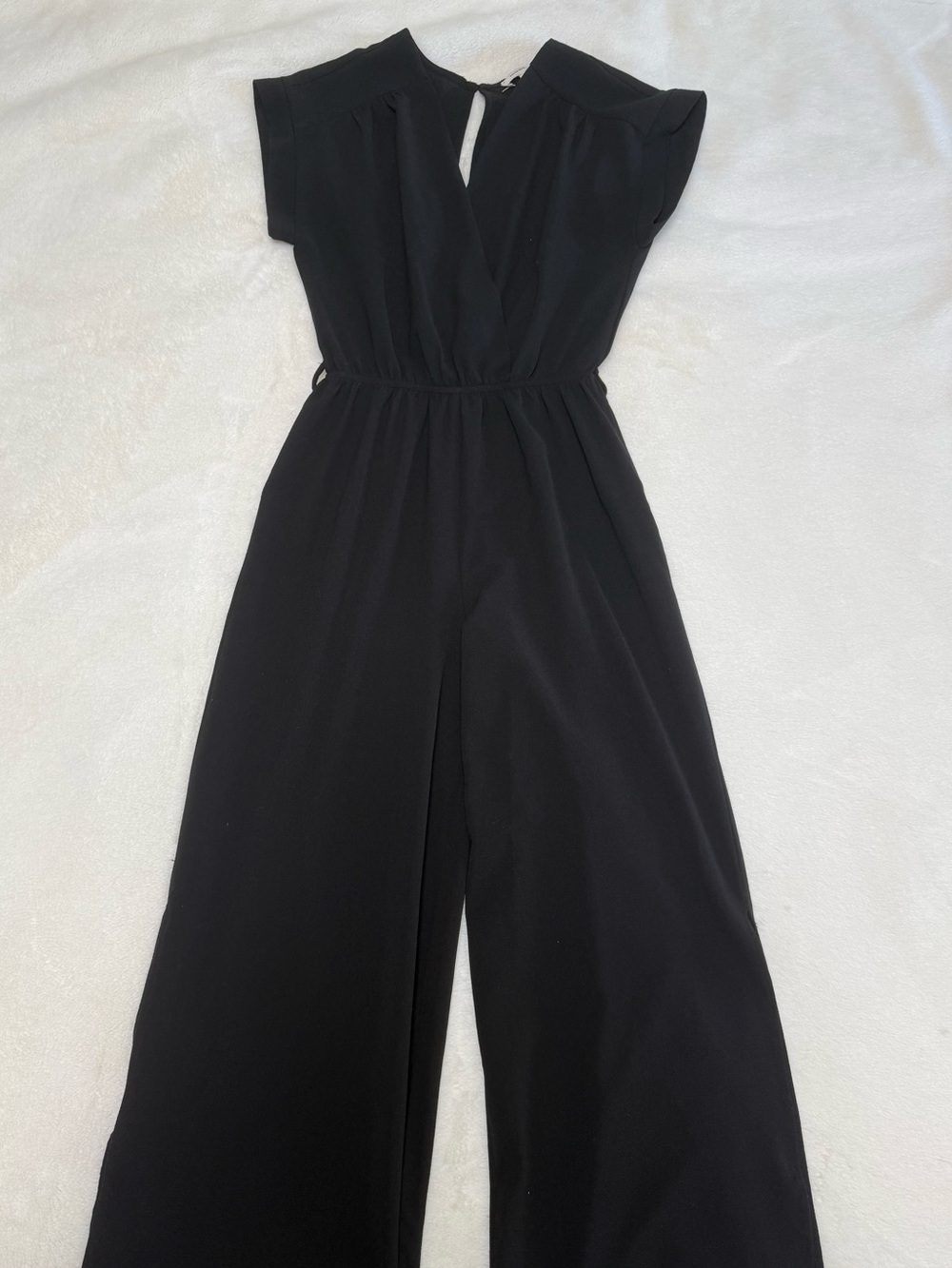 MONTEAU Classic Black Women's Jumpsuit with Slit Pant Size XS GUC
